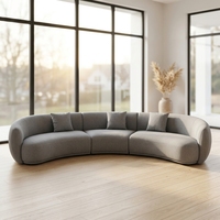 Canapé modulaire incurvé moderne en vente chaude, sièges rembourrés, coussins pour salon, appartement, hôtel, durable