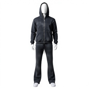 Custom Design Green Tracksuit Set Unisex Full Zipper <b>Sweatshirt</b> Joggers Casual Autumn Wear 100 Polyester Breathable Regular Fit - Product Image 1