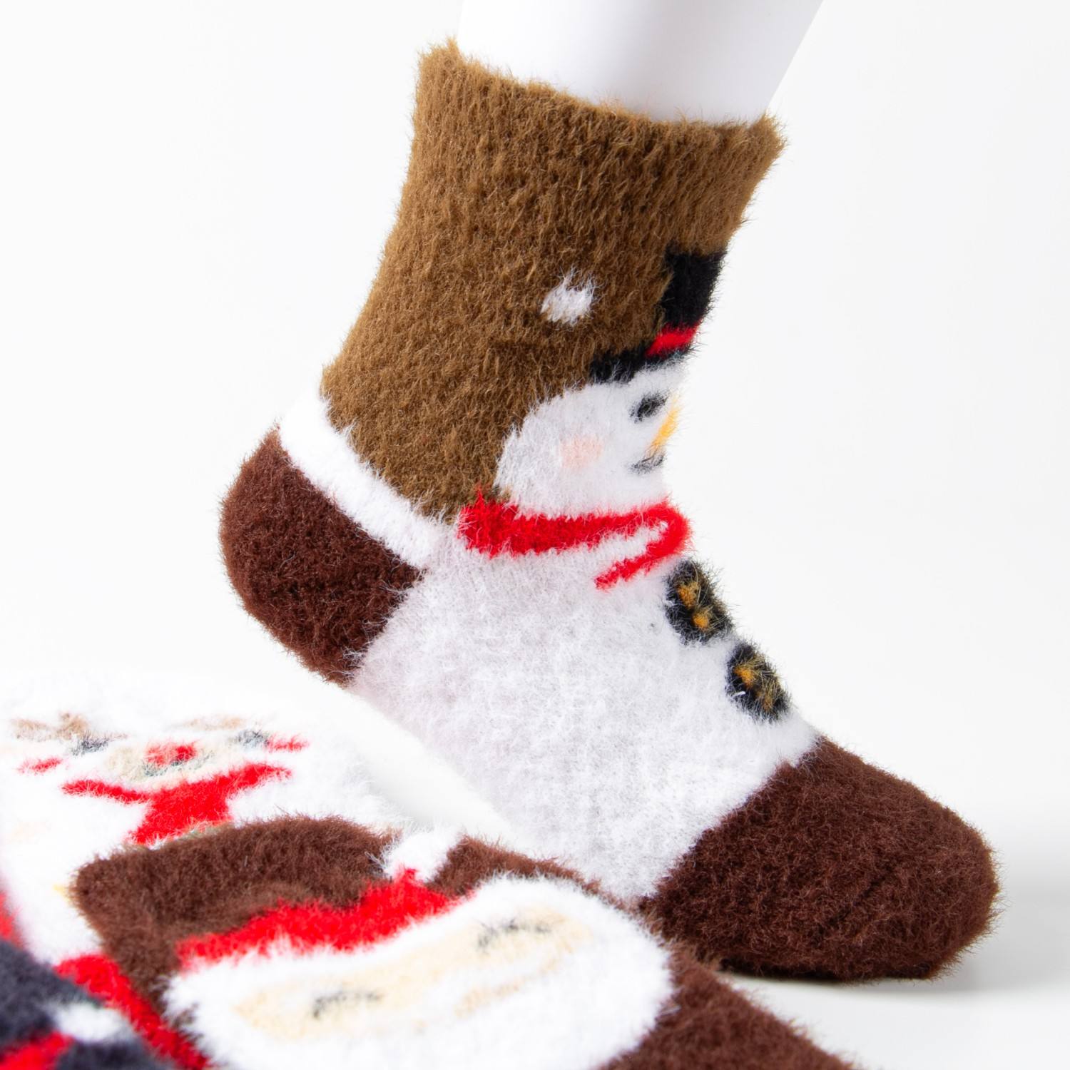 High Quality Wholesale Christmas Socks for Gift with Seamless Toe, Cotton Children Socks for Boys and Girls in Santa Design
