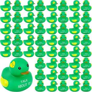 Pato de Vinilo con Cinta Verde para Concientización sobre la Salud Mental, Regalo de Plástico para Recaudación de Fondos, para Amigos y Colegas - Product Image 1