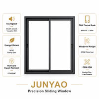 Ventana Corredera para Cuarto de Bebé de Fábrica JUNYAO, 5+20A+5, Bajo Consumo, Insonorizada, con Cerradura de Seguridad, Rotura de Puente Térmico, NFRC AS2047 CE OEM para Familias