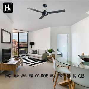 52 inch black <b>ceiling</b> <b>fan</b> in stock, modern designer <b>ceiling</b> <b>fan</b>, no light and <b>remote</b> control - Product Image 3