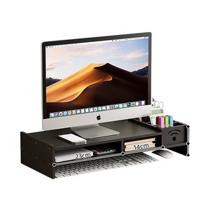Desktop Computer <b>Riser</b> Stand Black 2 Tier Storage Organizer For Monitor Keyboard <b>Desk</b> Organization - Product Image 3