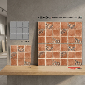 Carreaux de sol en porcelaine émaillée rustiques et naturels de 16x16 pouces, 12 mm, antidérapants, résistants, pour l'extérieur, les places de stationnement, les garages - Product Image 6