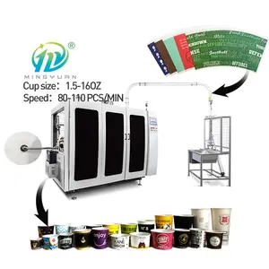Otomatik kağıt bardak yapma makinesi dondurma kase çay kahve fincanı yapma makinesi tek kullanımlık kağıt bardak makinesi 2-year garanti