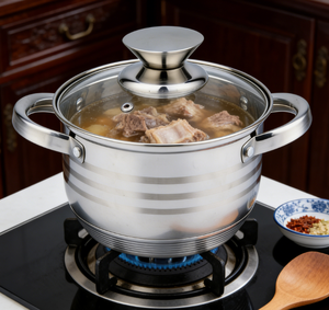 Casserole en acier inoxydable <span class=keywords><strong>Fissler</strong></span> 201, fabrication indienne, vente en gros, 6 pièces, ensemble de cuisine de qualité supérieure, casseroles à soupe et à bouillon - Product Image 4