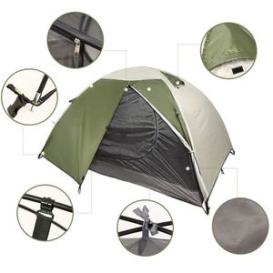 Tente de camping instantanée verte pour l'extérieur, légère, portable, en polyester, pour 2-3 personnes, automatique, pour la randonnée - Product Image 4