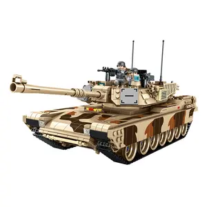 潘洛斯632010儿童积木玩具套装M1A2艾布拉姆坦克1630PCS益智积木玩具
