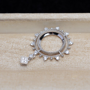 Pendentif Tournesol en Argent S925, Plateau Vide 13,2 MM, Composant Semi-Fini pour Bijoux DIY - Product Image 3