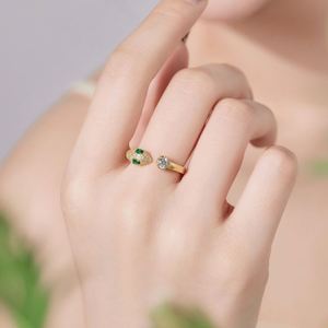 Dylam Minimalist Stylish Design S925 Silver Rhodium 18K <b>Gold</b> Plating <b>Snake</b> Open Adjustable 5A Cubic Zirconia Jewelry <b>Rings</b> - Product Image 5