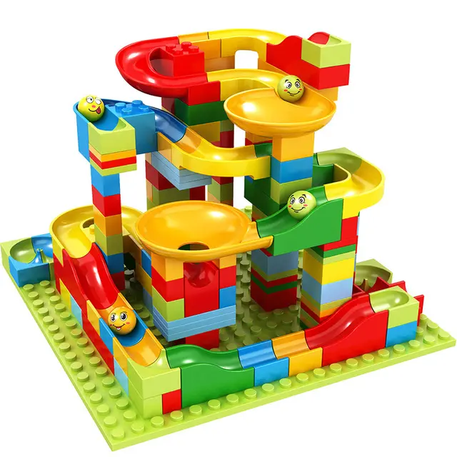 Hotsale 336PCS Marble Race Run Big Block Compatible Building Blocks Funnel Slide Blocks DIY Big Bricks Toys For Children