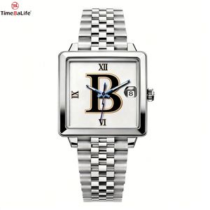 Montre à quartz carrée pour hommes, entièrement en acier inoxydable, style polyvalent, nouvelle conception personnalisée d'usine ODM, pour couples, avec mouvement Seiko - Product Image 2