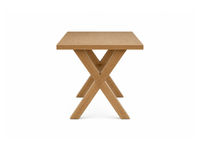 Table à manger en chêne naturel 1400 x 800 mm, table de cuisine en bois à pieds croisés, mobilier de salle à manger rectangulaire moderne