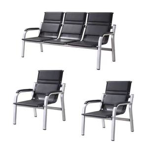 Sofá de Oficina Simple y Moderno, Sofá de Oficina Comercial para Tres Personas, Conjunto Combinado con Mesa de Centro - Product Image 1