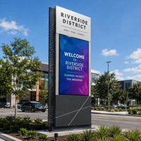 Panneau publicitaire extérieur de haute qualité, personnalisé en aluminium, illuminé, pour la publicité commerciale en bord de route