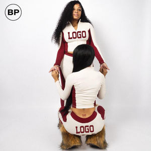 Y2k महिला कपड़े कस्टम लोगो ट्रैकसूट जॉगर सेट लंबे लड़की के अनुकूल लेगिंग 2 पीस लाउंज सेट - Product Image 3