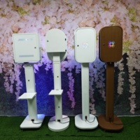 Photobooth pour location événementielle compatible avec les derniers modèles d'iPad, appareil photo reflex numérique, cadre en aluminium, facile à transporter