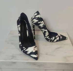 Silk Fabric High Thin Heels Dress Big Size 47 Shoes Women Pointed Toe Office Ladies Working Dating Leather Shoes - Product Image 3