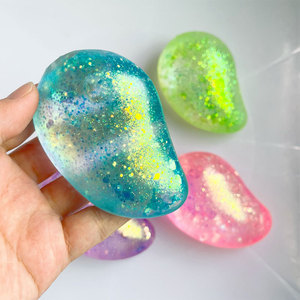 Mango Squishy Stress Relief <b>Toy</b> Slow Rebound Fruit Shaped Moldable Gold Glitter Squeeze <b>Toys</b> Silicone Plastic - Product Image 2