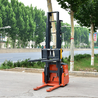Gerbeur électrique 48V 1 tonne avec transpalette, batterie au plomb, déplaceur latéral, pneus pleins pour manutention en entrepôt