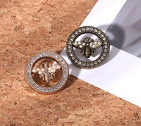 Grosir Kancing Jahit Logam Model Kupu-kupu Lebah Berlubang 18mm 23mm untuk Wanita, Hias Kristal Rhinestone dan Berlian Imitasi, Dapat Disesuaikan