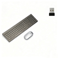 İnce Şarj Edilebilir 2.4G Kablosuz Klavye ve Mouse Seti - Tam Boy 114 Tuşlu Type-C Şarjlı Ergonomik Tasarım Ofis ve Ev İçin