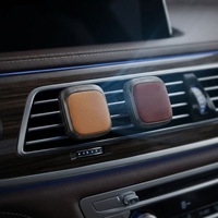 Désodorisant Voiture Luxe Cuir Alliage Zinc Parfum Rose Évaporation Naturelle Longue Durée Design Élégant Premium Chic