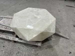 Tavolino da caffè moderno di lusso con taglio diamantato Top in marmo garanzia di 1 anno controsoffitto in pietra naturale al quarzo artificiale - Product Image 3