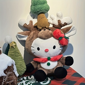 Mainan Boneka Natal Rusa Kutub Hello Kitty dari Gudang AS, Pengiriman 3-5 Hari, Boneka Kucing Sanrio Lucu, Boneka Hewan Isi Lembut, Hadiah - Product Image 1