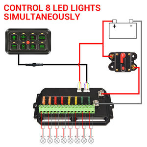 Bảng Công Tắc Màng 8 Gang Hệ Thống Rơ Le Điện Tử Điều Khiển Cảm Ứng LED Có Thể Điều Chỉnh Độ Sáng Tự Động Hộp Công Tắc Ô Tô Cho Xe Tải ATV UTV Thuyền - Product Image 6