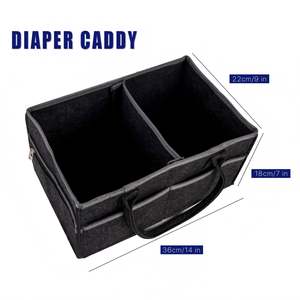 Organizador de Pañales para Bebé de 8 Bolsillos, Organizador de Pañales de Fieltro Plegable para Coche y Viajes con Compartimentos para Toallitas Húmedas - Product Image 5