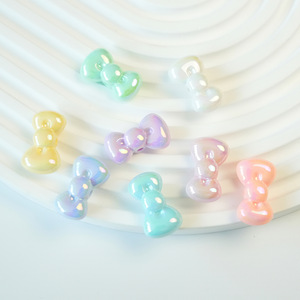 โบว์ผูกผมเคลือบสีสันสดใส น่ารัก หวานใส โปร่งแสง วัสดุเมทัลลิกสำหรับทำสายคล้องโทรศัพท์ DIY ลูกปัดตกแต่งเครื่องประดับ - Product Image 4