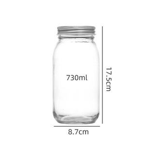 Barattolo in Vetro Rotondo Personalizzabile con Logo, 250ml 350ml 380ml 730ml, con Tappo in Metallo per Conservazione Alimenti, Sigillatura di Caramelle, Zucchero, Marmellata, <span class=keywords><strong>Miele</strong></span> - Product Image 6