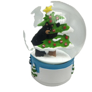 Nouveauté : Boules de Noël en verre scintillantes avec animaux (ours, cerf) et globes à neige, 65 mm, 80 mm, 10 mm - Product Image 2