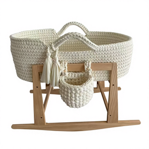 Ademend zacht handvat Mozesmandje <span class=keywords><strong>Baby</strong></span> Luiertafel Wieg voor pasgeborenen Gehaakt - Product Image 2