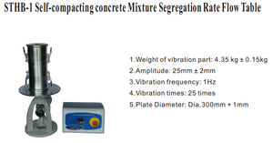 Selbst verdichtende Beton mischung in Labor qualität Segregation srate Durchfluss tabelle - Product Image 2