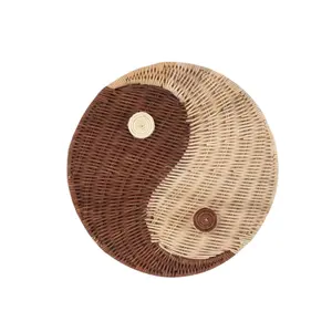 Handcrafted Rattan Yin Yang Symbol Yin Yang Sign Wall Art Decoration For Home Restaurant Hotel Decor Vietnam Supplier