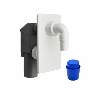 Sifón para lavadora empotrada y lavavajillas, placa blanca, diámetro 40 cm, longitud 20 cm, trampa de plomería - Product Image 1
