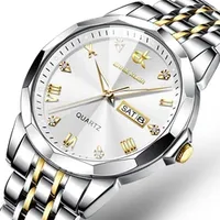 Montre de couple tendance, luxe, acier inoxydable, étanche, cadeau de la Saint-Valentin, montre-bracelet à quartz pour amoureux