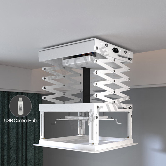 CINE PH105 1M Ceiling-Mounted Electric Projector Lift with Remote Control - Hidden Auto-Retract