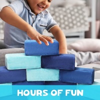 Ensemble de meubles de jeu pour salle de jeux, 24 blocs de construction DIY pour enfants, 8,25x4,25x3 pouces, mousse douce recouverte de tissu en peluche pour empilage
