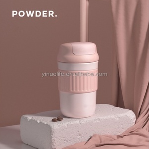 New 300ml 400ml <b>Drinking</b> Bottle with Silicone Sleeve Korea Style Portable Fashion Coffee Tumbler Mini Car Travel Coffee Mug - Product Image 2