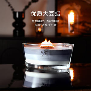 Nouveautés 2026, <span class=keywords><strong>bougie</strong></span> parfumée en cire <span class=keywords><strong>de</strong></span> soja à mèche en <span class=keywords><strong>bois</strong></span> craquelé, personnalisée, <span class=keywords><strong>de</strong></span> luxe, avec étiquette privée, pour un cadeau haut <span class=keywords><strong>de</strong></span> gamme - Product Image 5