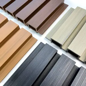 Co-extruded Exterior Wall Panel Wpc Fluted Panel Outdoor Cladding