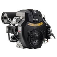 Pabrik Memproduksi Mesin Bensin 27hp 739cc V-twin Silinder 4 Langkah Berpendingin Udara dengan Starter Elektrik untuk Kapal.
