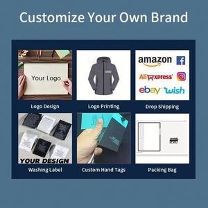 Design 100% Polyester Men's Soft Shell <b>Jacket</b> Breathable Outdoor Blouson with Zipper Closure and Print Pattern Plus Size - Product Image 5
