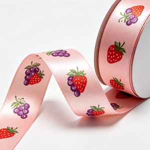 Lazo de satén de lujo hecho a mano con diseño de mariposa y estampado de frutas, decoración a prueba de humedad para empaque de regalos - Product Image 2