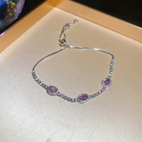 Bracelet pour femme en forme de cœur rose et papillon, chic, avec zircon, accessoire de mode