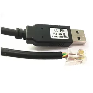 FTDI 6英尺USB 2.0至RJ12 6p6c TTL适配器电缆镀锡铜公MGSM端口，具有模制功能，为ROPAM设备充电