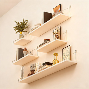 <b>Wall</b> <b>Mounted</b> <b>Shelf</b> Aluminum Rectangle Living Room Storage Bookshelf Neatening Organization Multiple Specifications - Product Image 1